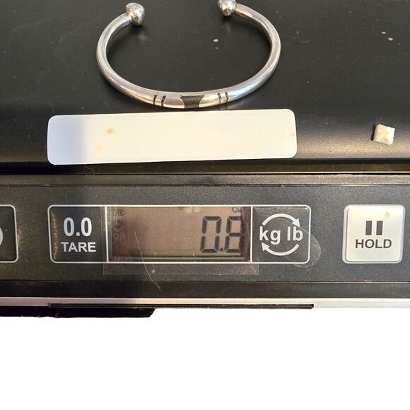 Bracelet Sterling Silver 925 Artisan Mark VII Cuff 0.8 oz Fits Size 6.5 - Picture 7 of 10